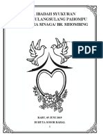 Tata Ibadah Syukuran Pasahat Sulangsulang Pahompu Kel. A. Sara Sinaga/ Br. Sihombing