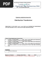 Transformer - Technical Specification 10 To 1600KVA