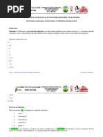 Expresiones Matemáticas en Monomios-Udad Ii