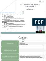 CHM271 - Chapter 7 Colloid & Surface Chemistry