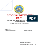 Wollo University Kiot: Department of Mechatronics Engineering