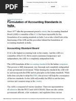 Formulation of Accounting Standards in India - Steps Taken by ASB