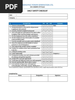 Energypac Power Generation LTD.: Daily Safety Checklist