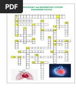 Circulatory and Respiratory System Crossword Puzzle