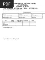 APPRAISER - Appraisal Form - Laboratory Technician