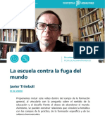 Tríboli. La Escuela Contra La Fuga Del Mundo