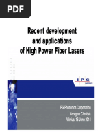 Fiber Laser Recent-Improvements and Applications Photonics