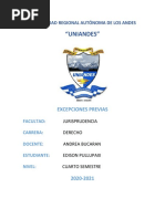 Fundamentos Facticos de Las Excepciones Previas