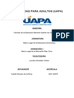 Tarea No1 - Marco Legal de La Educación Dominicana