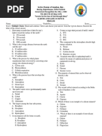 Earth and Life Science Exam Prelim - Final