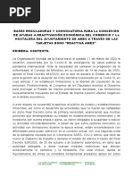 Bases Reguladoras y Convocatoria para La Concesion de Ayudas A La Reactivacion Economica Del Comercio y La Hosteleria Del Ayuntamiento de Ames A Traves de Las Tarjetas Bono Reactiva Ames