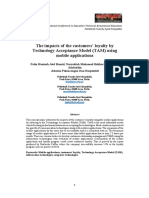 The Impact of The Customers' Loyalty and Technology Acceptance Model (TAM) Using Mobile Application