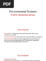 Environmental Systems: Prof - Dr. Mohamed Adrawi