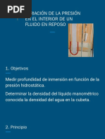 Variación de La Presión en El Interior de Un Fluido en Reposo