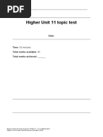 Higher Unit 11 Topic Test: Name