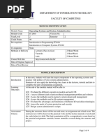 Module Outline - OS and SA - 2021