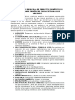 Describir Los Principales Defectos Genéticos o Alteraciones Genéticas Que Afectan A Los Vacunos