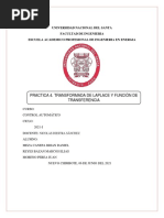 Practica 4. TRANSFORMADA DE LAPLACE Y FUNCIÓN DE TRANSFERENCIA