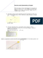 Exercícios Sobre Trigonometria No Triangulo Retangulo