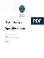 Test Design Specifications: Automated Teller Machine System (ATMS) Independent Verification and Validation