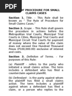 Rule of Procedure For Small Claims Cases Section 1. Title. - This Rule Shall Be