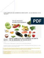 Lista Completa de Alimente in Dieta Keto