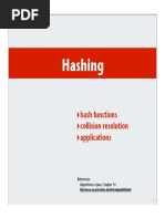 Hashing: Hash Functions Collision Resolution Applications