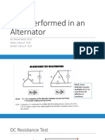 Tests Performed in An Alternator: Dcresistancetest Open Circuit Test Short Circuit Test