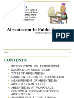 Absenteeism in Public Sector: Presented by