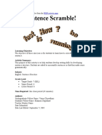 Sentence Scramble Activity Plan