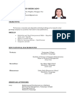 Mary Joy D. Mercado (Resume.)