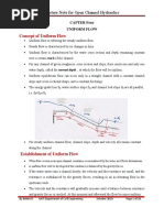 Concept of Uniform Flow: Lecture Note For Open Channel Hydraulics