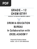 Grade - 12 Chemistry: Oromia Education Bureau in Collaboration With