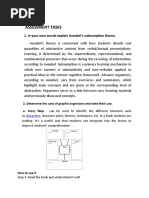 Assessment Tasks: 1. in Your Own Words Explain Ausubel's Subsumption Theory