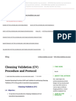 Cleaning Validation (CV) Procedure and Protocol - Guideline SOPs