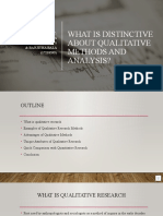 What Is Distinctive About Qualitative Methods and Analysis