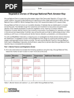 Vegetation Zones of Virunga National Park Answer Key: Name Date