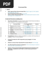 Angola AFRICA P151224 Second Water Sector Institutional Development Project Procurement Plan