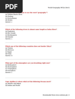 World Geography MCQs (Set-I)