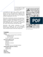 Hydrostatics: Fluid Statics or Hydrostatics Is The Branch of Fluid