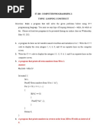 It 103-Computer Programming 2 Topic: Looping Construct: A Program That Prints All Even Numbers From 50 To 1. Answer