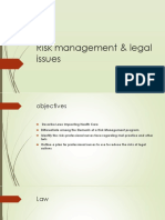 Risk Management & Legal Issues