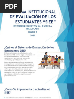 Sistema Institucional de Evaluación de Los Estudiantes