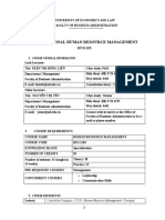 International Human Resource Management: Course General Information