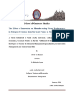 The Effect of Innovation On Manufacturing Firms' Performance in Ethiopia: Evidence From Garment Firms' in Addis Ababa