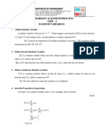 Random Variable Unit I Notes