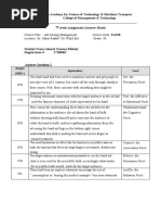 Arab Academy For Science & Technology & Maritime Transport College of Management & Technology 7 Week Assignment (Answer Sheet)