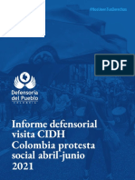 Informe Analítico Paro Nacional Defensoria Del Pueblo para CIDH