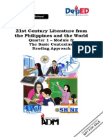 21st Century Literature From The Philippines and The World: Quarter 1 - Module 8: The Basic Contextual Reading Approach