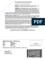 Pennsylvania Vehicle Registration: Daniel Lawrence Hemberger 2256 Woodbarn RD Macungie Pa 18062